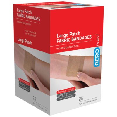ADHESIVE FABRIC DRESSINGS LARGE PATCH - PKT 25