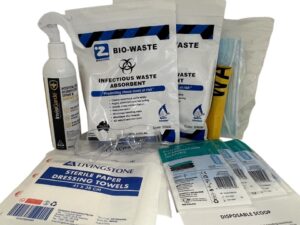 Clean up body fluid spills