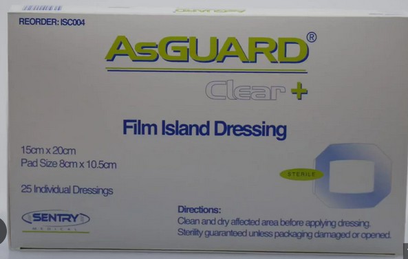 WATERPROOF ISLAND DRESSING 15x20cm BOX 25 1 ISC004_medicalsolution