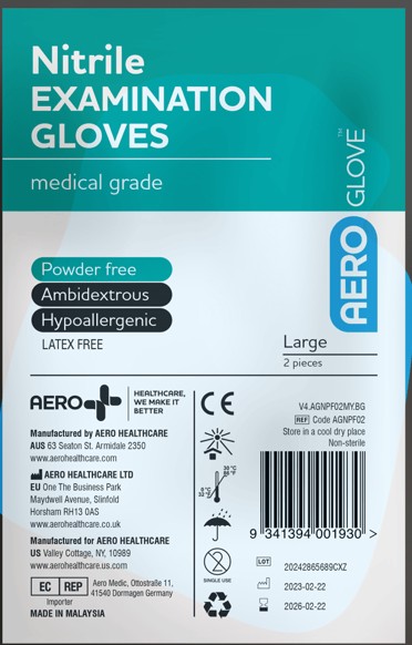 GLOVES NITRILE 1 PAIR NON STERILE- MEDICAL GRADE 2 Buy Nitrile gloves Australia