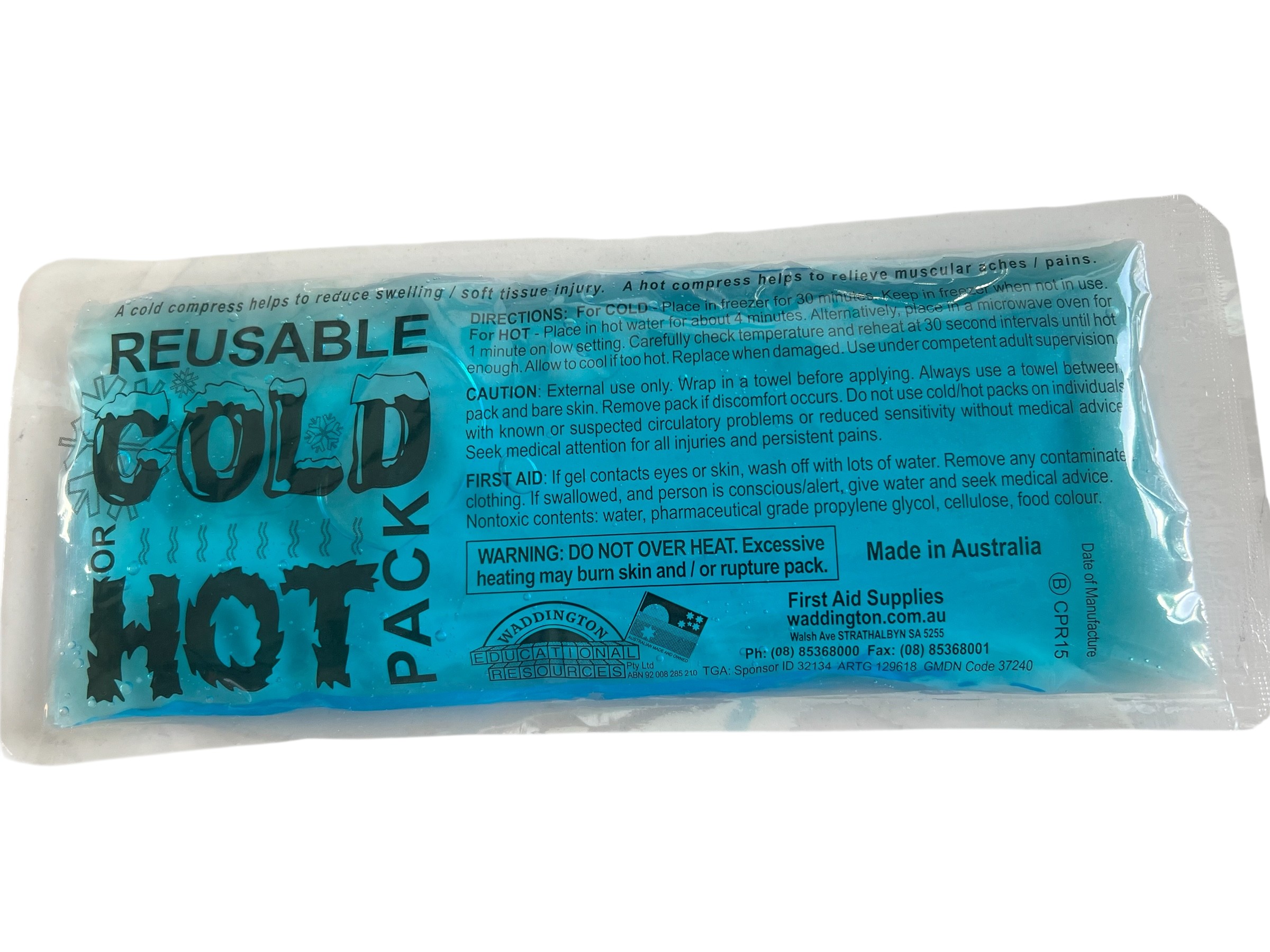 HOT/COLD PACK REUSABLE (90 x 220mm) 1 Buy Hot Cold packs online Australian Made
